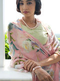 Powder Pink floral saree