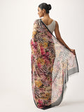 Water color floral on animal print base
