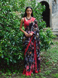 Floral chiffon saree