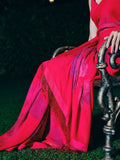 "ROUGE" printed chiffon saree