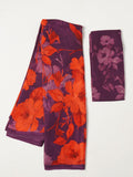 Purple water color floral saree