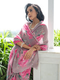 Grey floral saree