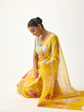 Mustard floral saree