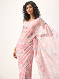 Light pink floral jaal saree