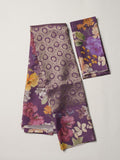 Purple Kanjivaram floral print saree