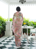 Powder Pink floral saree