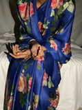 Bright blue floral saree set