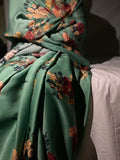 Teal floral saree set