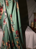 Teal floral saree set
