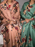 Blush peach floral saree set