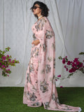 Pink floral saree set