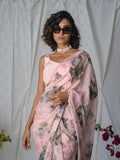 Pink floral saree set