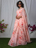 Pink floral saree set