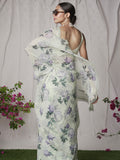 Green floral saree set