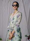 Green floral saree set