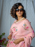Pink floral saree set