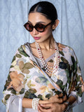 Ivory floral saree set