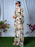 Ivory floral saree set