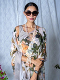 Ivory floral saree set