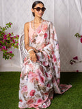 Ivory floral saree set