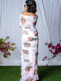Ivory floral saree set