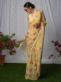 Mustard green saree set