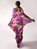 Deep Purple floral saree set