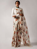 Ivory floral saree set