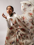 Ivory floral saree set