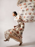 Ivory floral saree set