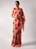 Pink floral saree set
