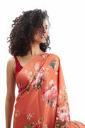 Biege floral saree set