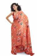 Biege floral saree set