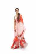 Light Pink abstract floral saree set