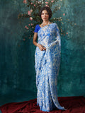 Blue paisley saree set