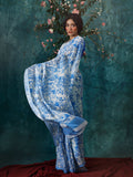 Blue paisley saree set