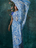 Blue paisley saree set