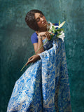 Blue paisley saree set