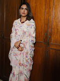Ivory iris floral saree set