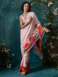 Light Pink abstract saree set