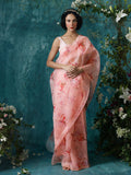 Pink floral saree set
