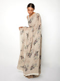 Dirty beige floral saree set