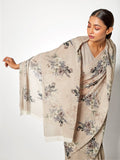 Dirty beige floral saree set