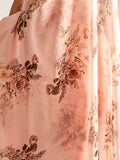 Pink peach floral saree set