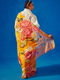 Mustard floral saree set