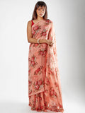 Pink floral saree set