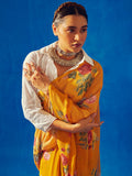 Mustard floral saree set