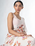 Off white floral saree set