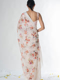 Off white floral saree set