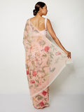 Peach pink tropical saree set